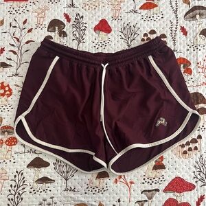 Tracksmith Maroon Athletic Shorts with White Trim